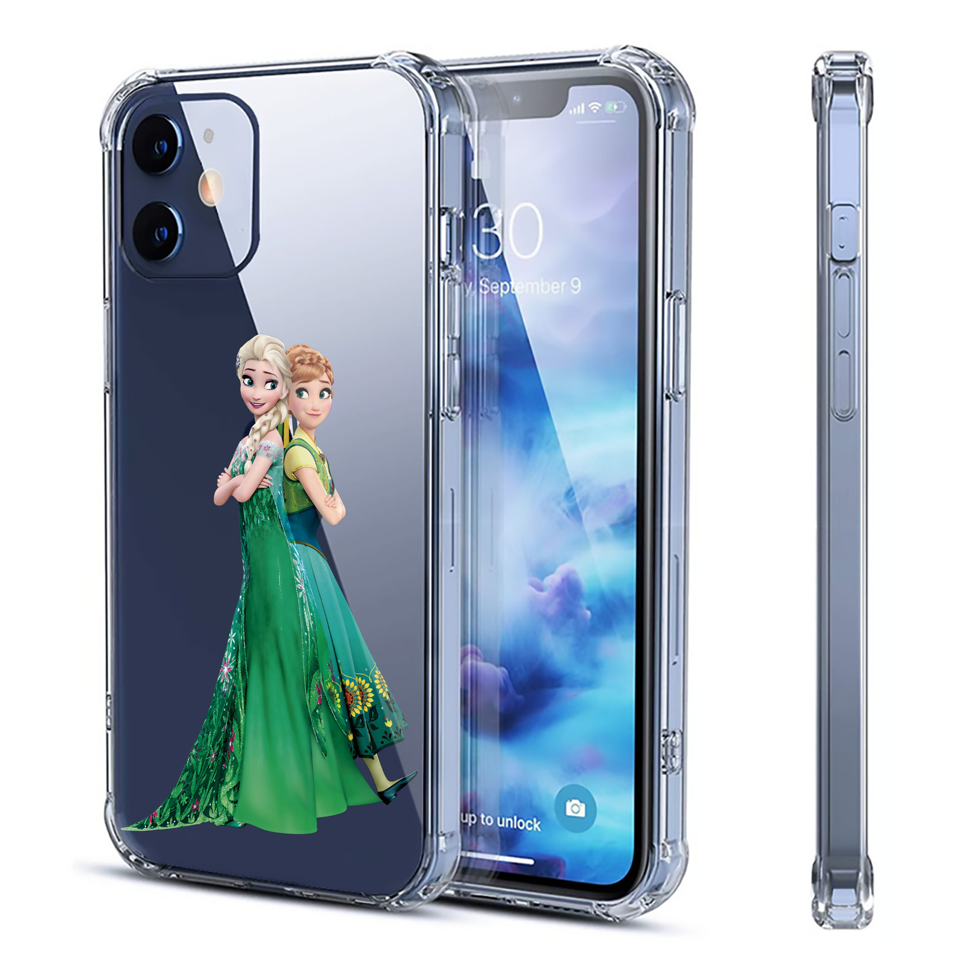 （画像用） アナと雪の女王 アンナ エルサ Frozen Anna Elsa 【iPhone 12シリーズ対応】透明スマホケース（クリアソフトケース）